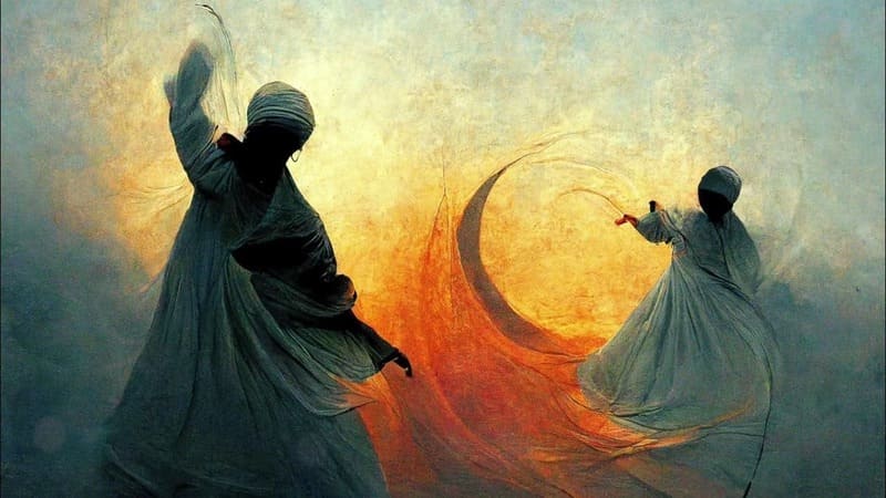 Sufi orders are a means of seeking closeness to God through worship and contemplation. This image reflects a moment of Sufi dance, where the Sufis are in search of inner peace and unity with the Creator.